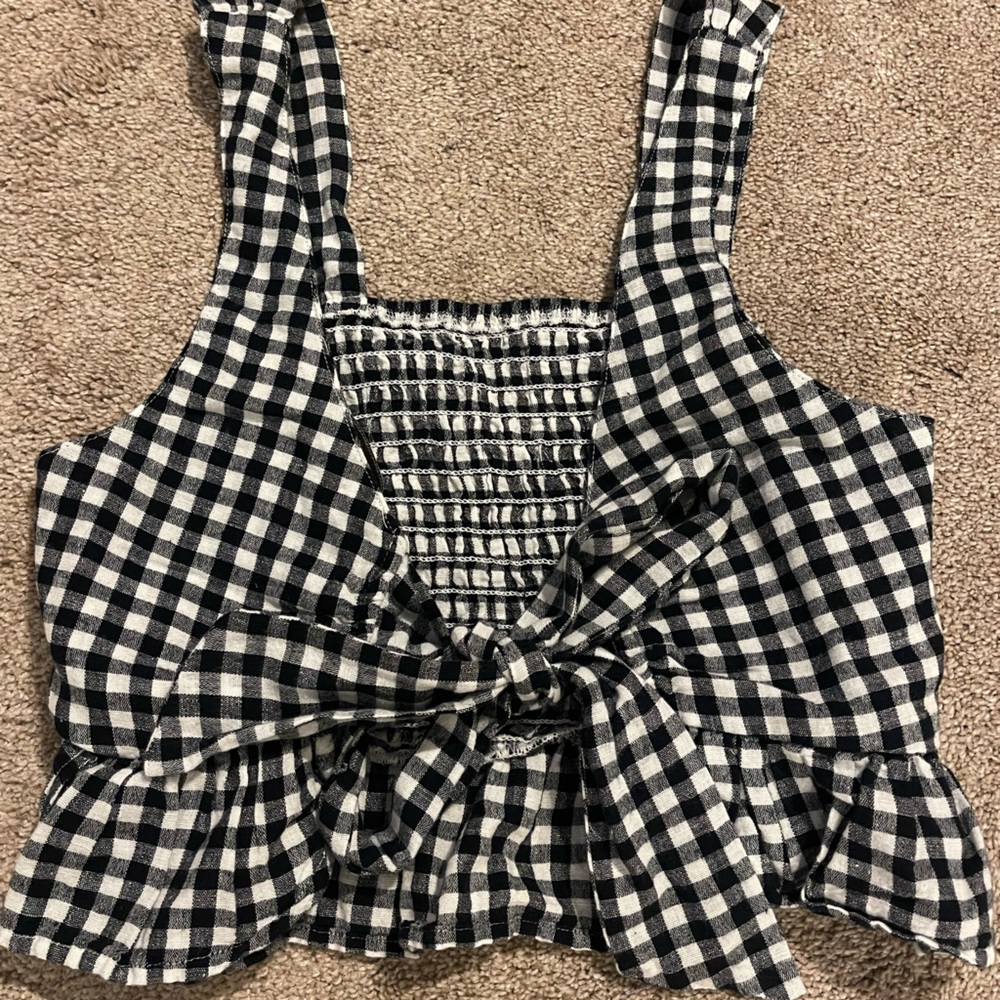 American Eagle Outfitters Monochrome Gingham Top